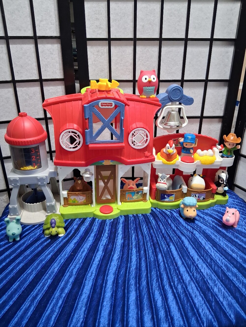 Fisher-Price Red Barn Playset with Blue, Yellow, Green & Pink Figures